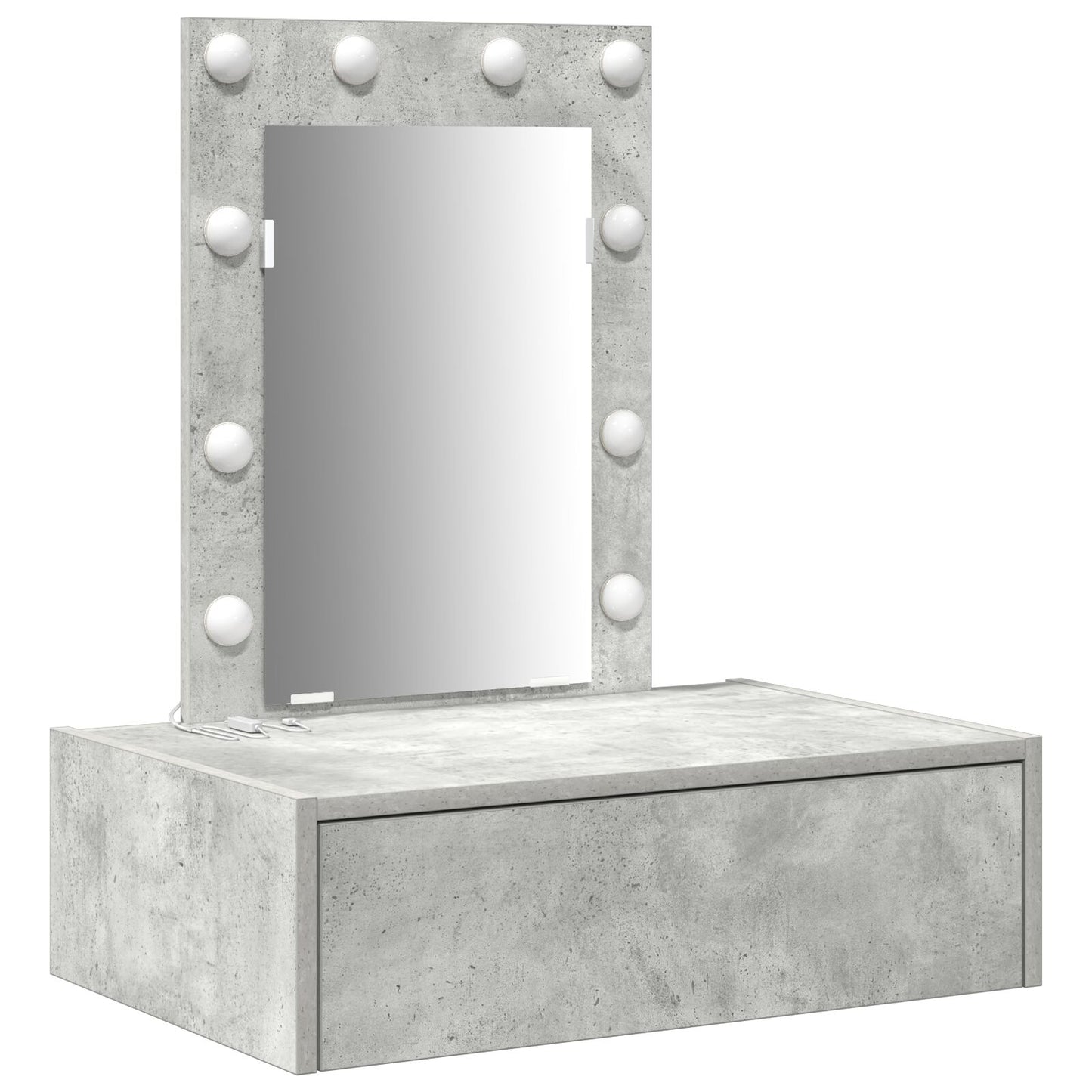 Wandkaptafel -Verlichting - 60 x 40 x 70 cm Beton grijs met LED