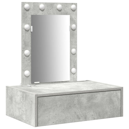 Wandkaptafel -Verlichting - 60 x 40 x 70 cm Beton grijs met LED