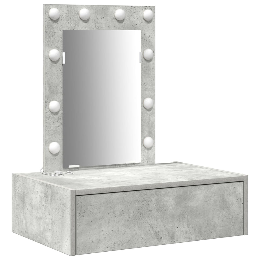 Wandkaptafel -Verlichting - 60 x 40 x 70 cm Beton grijs met LED