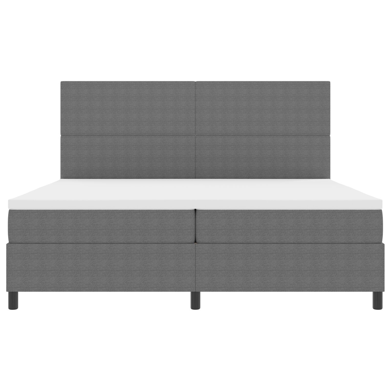 Boxspring Bed Met Matras Lichtgrijs 200X200 Cm Corduroy Stof