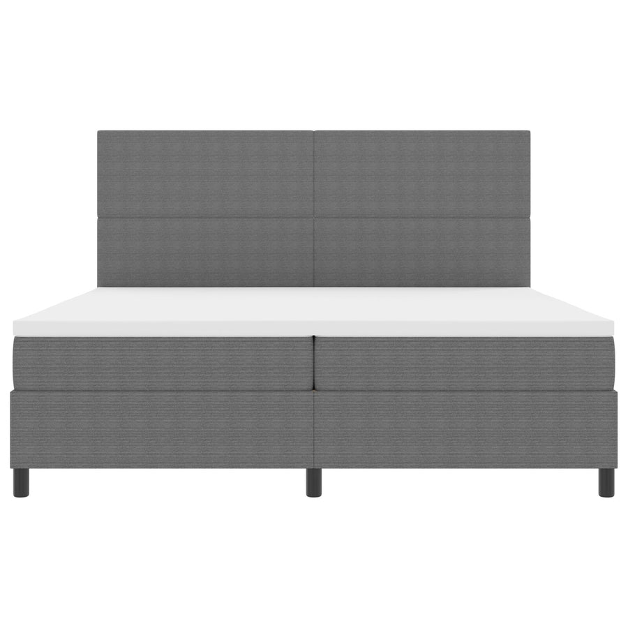 Boxspring Bed Met Matras Lichtgrijs 200X200 Cm Corduroy Stof