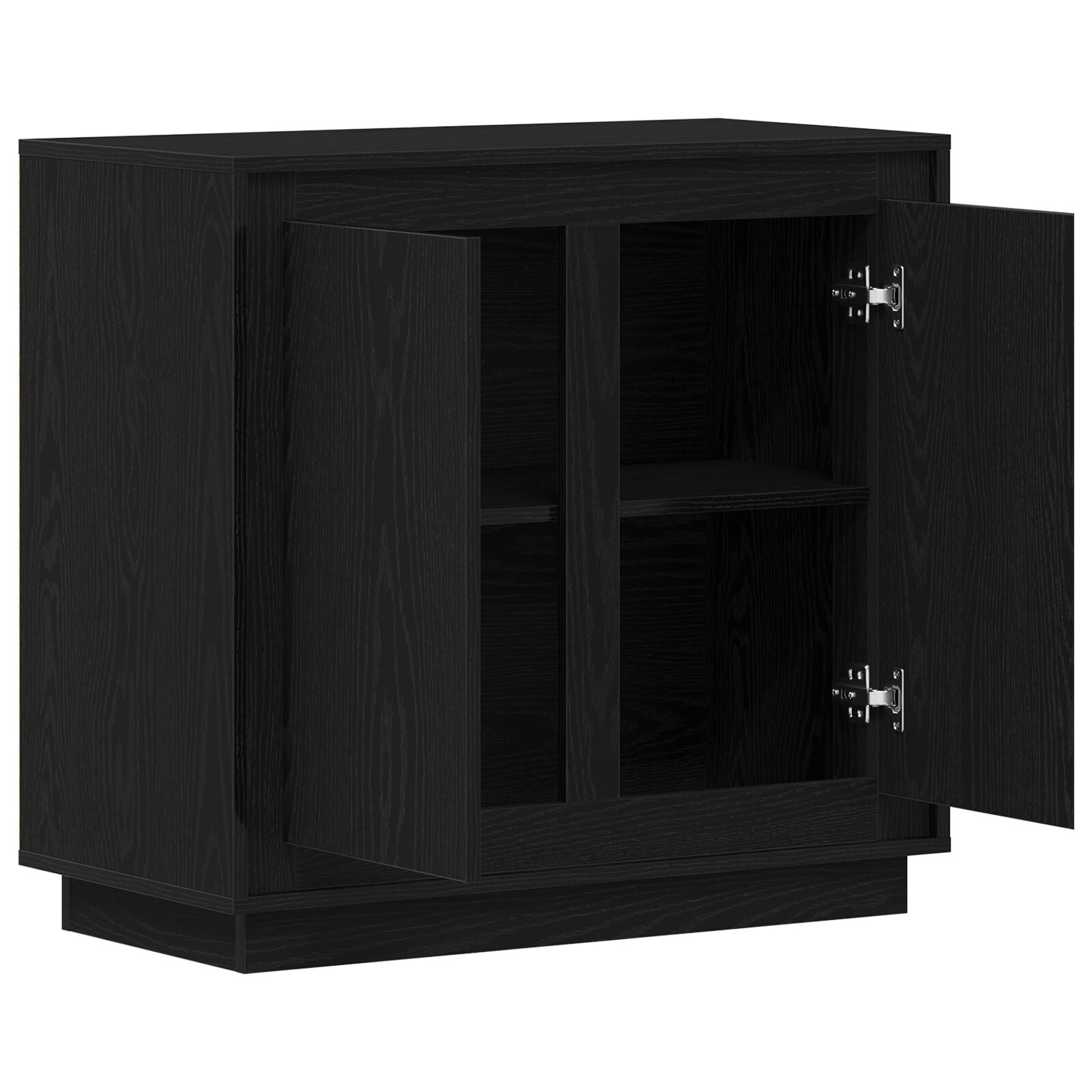 Sideboard Zwart Eiken 80X34X75 Cm Gelaagd Hout