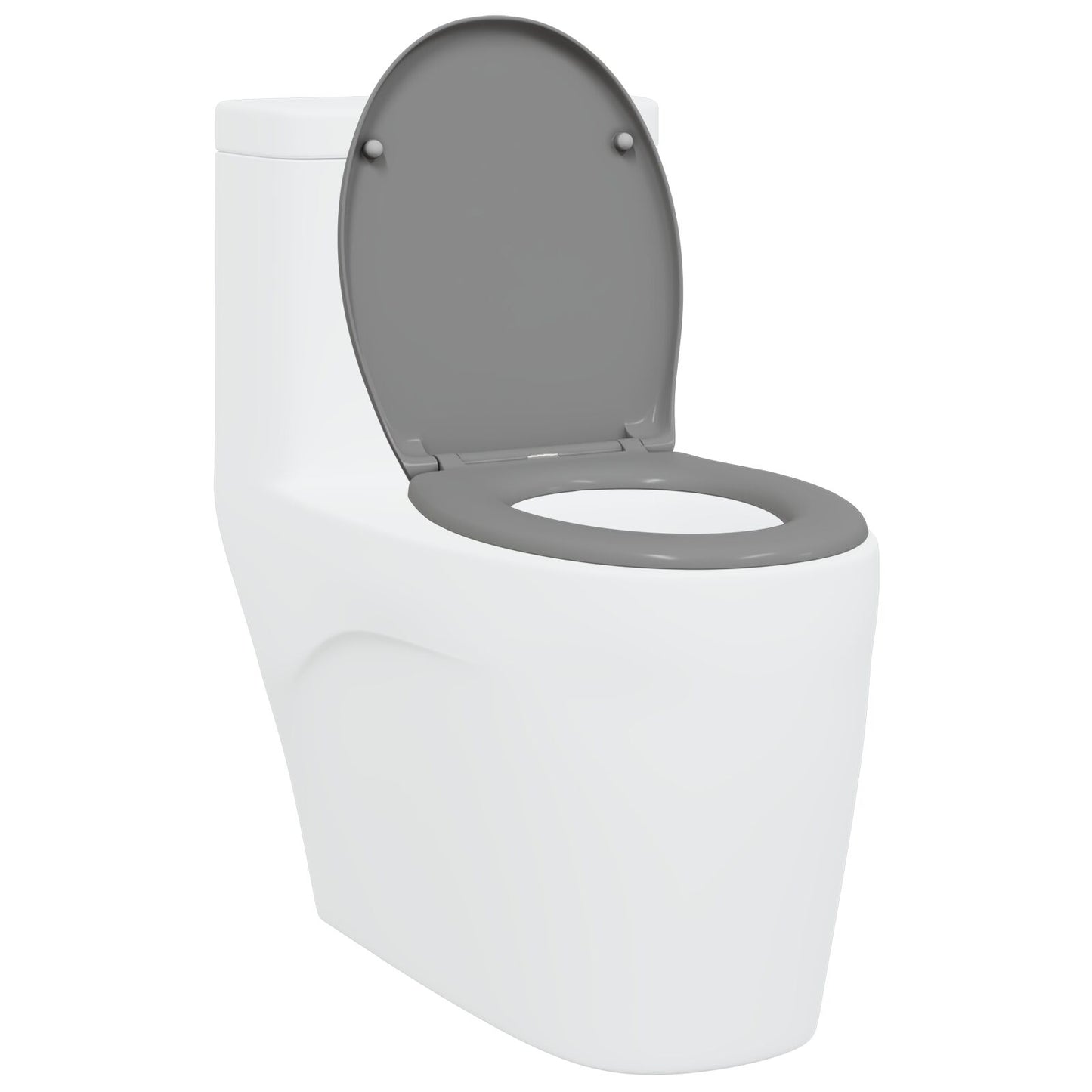 Snelle Ontgrendel Toiletzitting Met Zachte Sluiting Duroplast Grijs