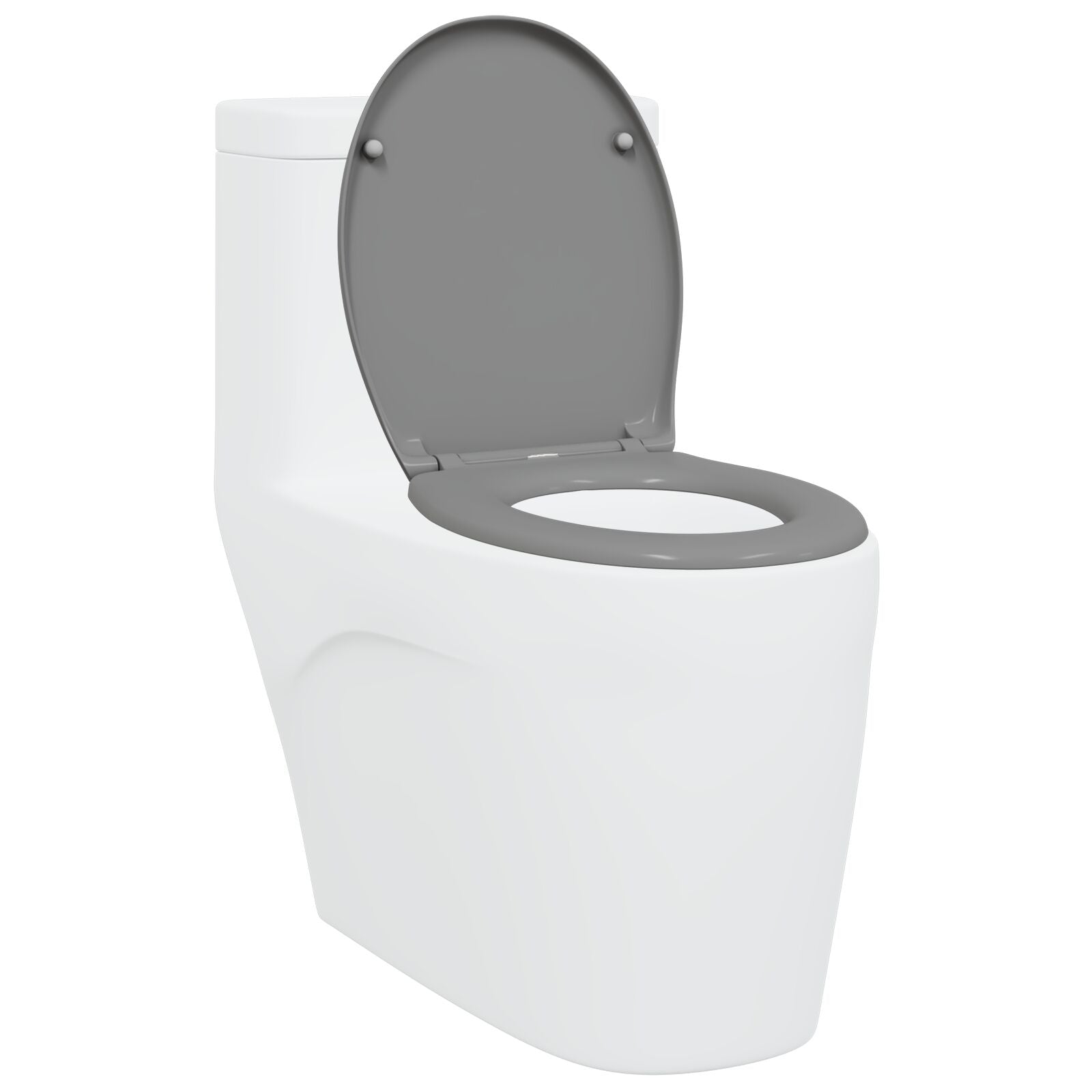 Snelle Ontgrendel Toiletzitting Met Zachte Sluiting Duroplast Grijs