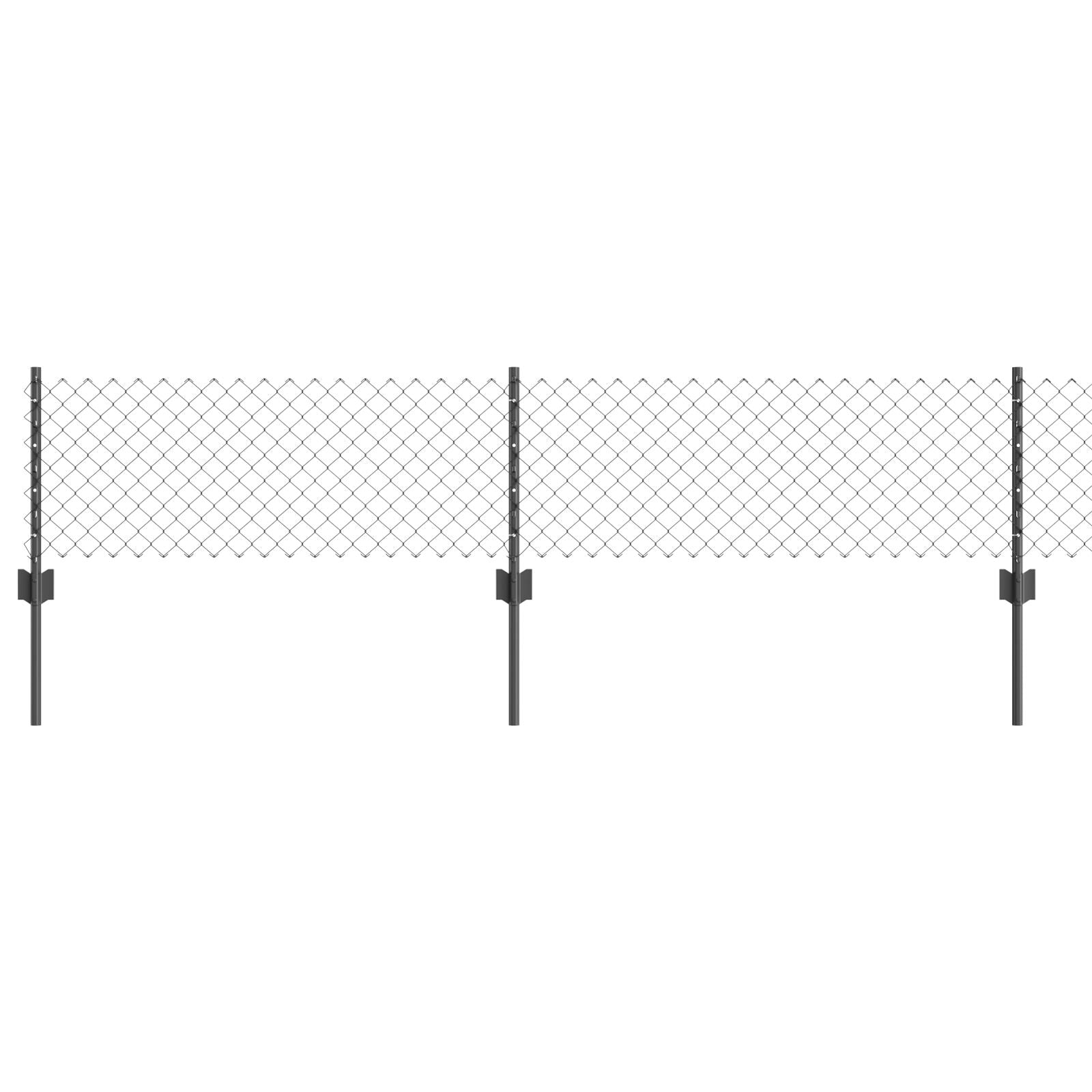 Kettinglink Hek Met 10 U-Palen Grijs 0.4X10 M Staal