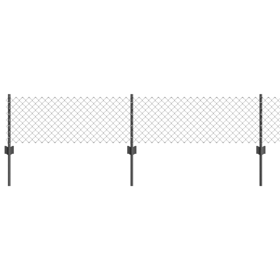 Kettinglink Hek Met 10 U-Palen Grijs 0.4X10 M Staal