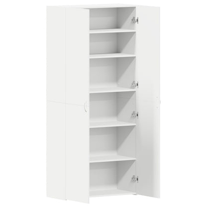 Schoenenkast Wit 80X35.5X180 Cm Gefabriceerd Hout