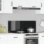 Keuken spatscherm 110x40 cm gehard glas zwart