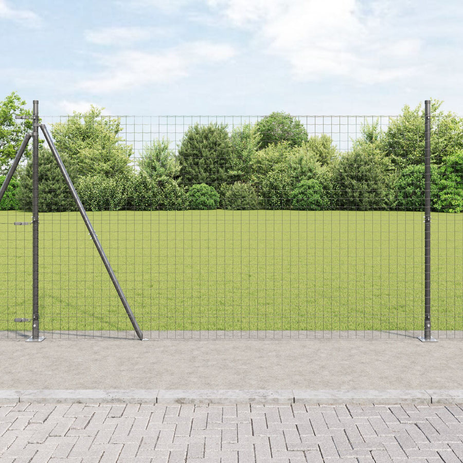 Fence Posts Set Van 52 Beton 3.2 X 3.2 X 83.5 Cm Duurzaam Grijs 160 cm 26x betonnen post