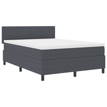 Boxspring Bed Met Matras Donkergrijs 140X200 Cm Corduroy Stof