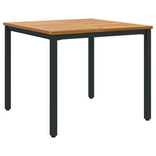 Tuin Tafel Massief Acaciahout En Metaal 90 x 90 x 75 cm Natuurlijk en zwart