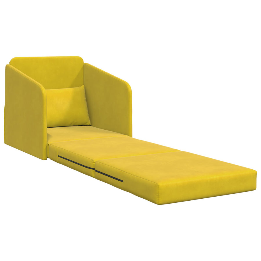 Vloer Sofa Bed 2-In-1 65X80X83 Cm Fluweel Geel