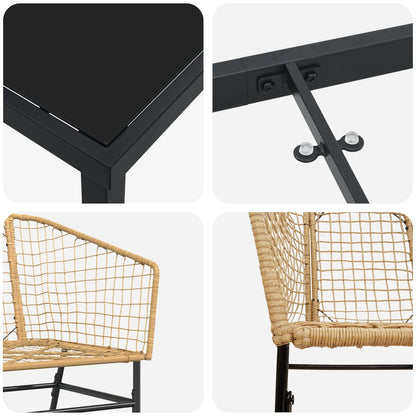 7-Delig Tuin Eetset Bruin Poly Rattan