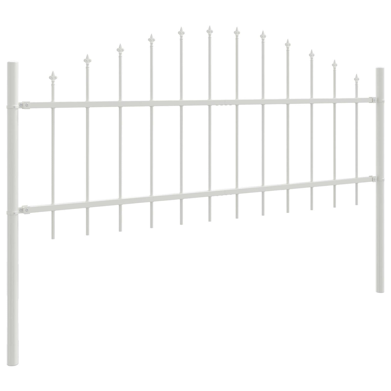 Tuinhek Met Boogtop 8,5X0,75 M Staal Wit 8.5 m 50-75 cm