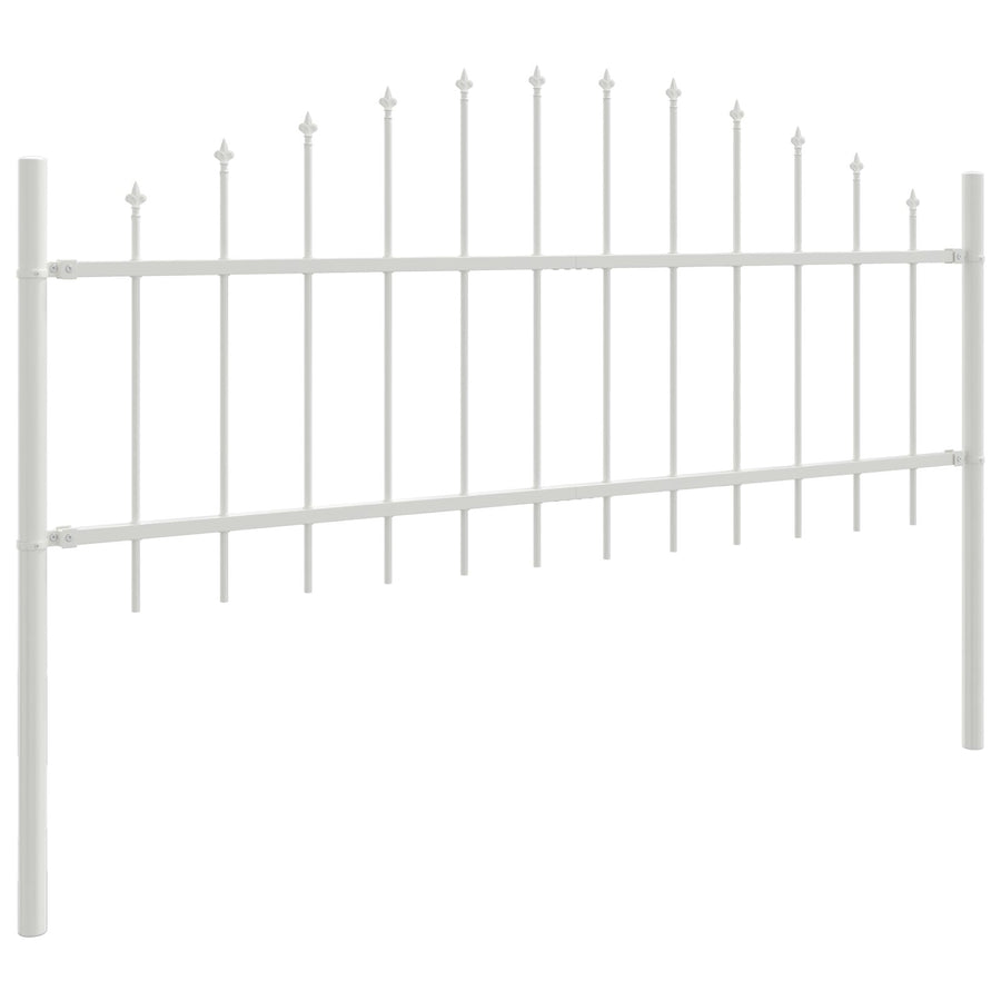 Tuinhek Met Boogtop 8,5X0,75 M Staal Wit 8.5 m 50-75 cm
