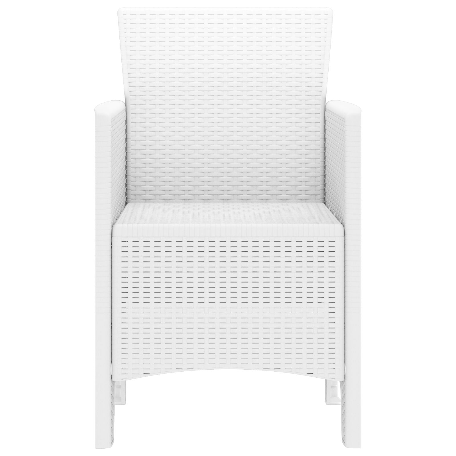 Tuinstoel Set Van 2 Plastic Rieten Stijl Standaard zonder kussen Wit
