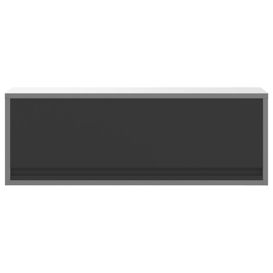 Muurbevestigde Gereedschapskast Met Gas-Lift Deur 100X25X35 Cm 100 cm Zwart en grijs