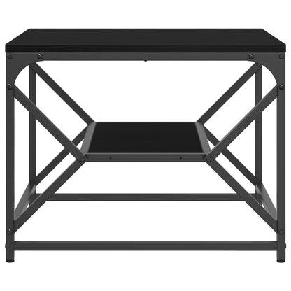 Salontafel Met Plank, , Gemaakt Van Bewerkt Hout Zwarte eiken 51 x 50 x 40 cm