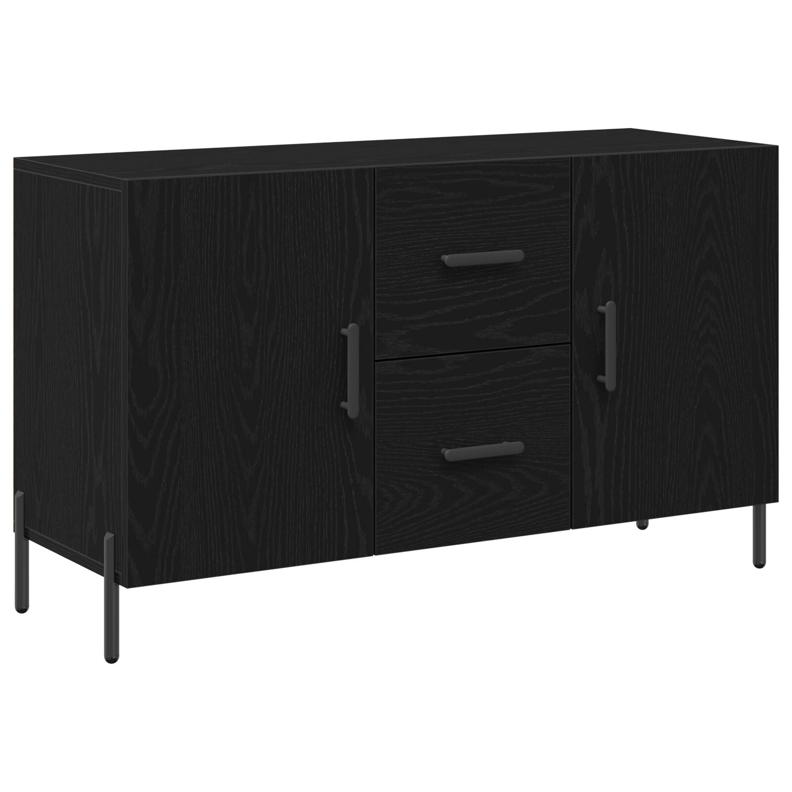 Dressoir Zwart Eiken 100X36X60 Cm Geengineerd Hout