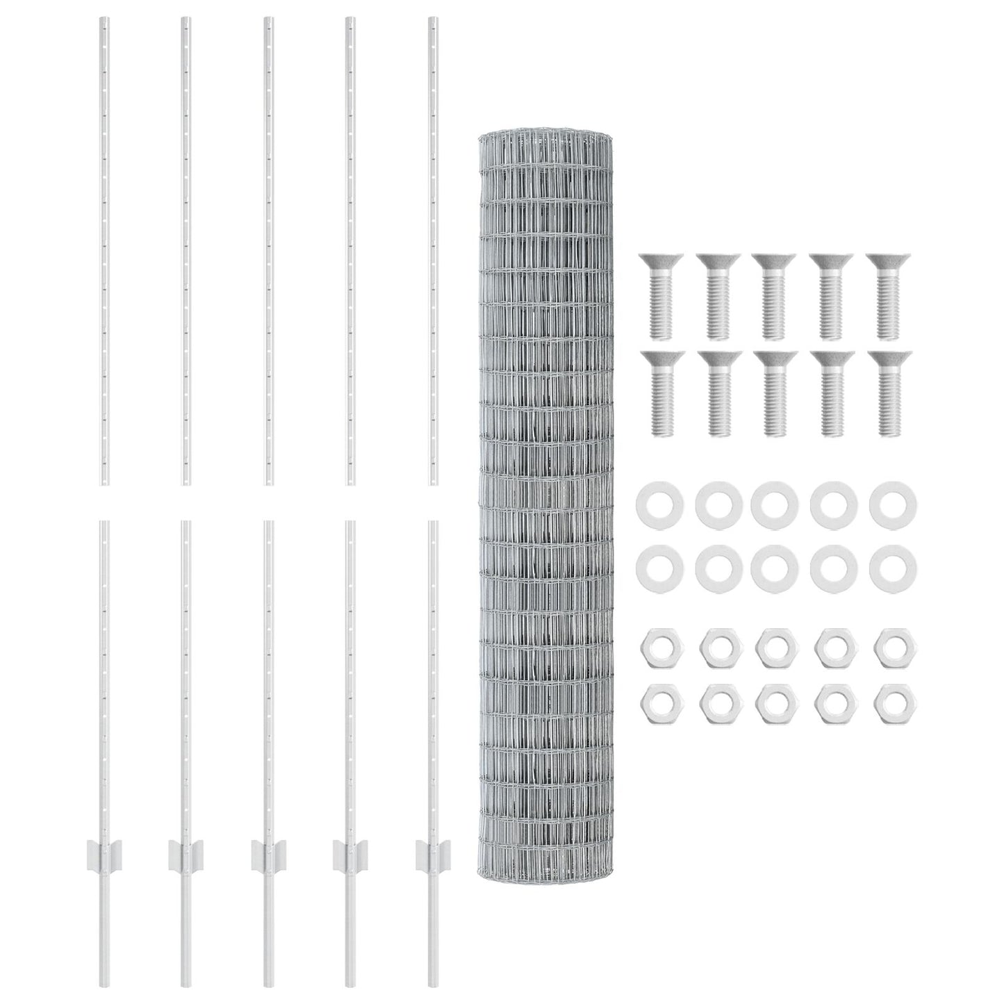 Tuinomheining Rolset Set Van 2 Verzinkt Staal 10 X 1,5 M Sterk