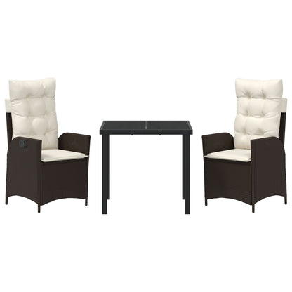 Set Van 2 Bruin Bruin Poly Rattan, Gepoedercoat Staal 2-Persoons