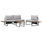 Garden Dining Set 3 pcs Light Grey Steel