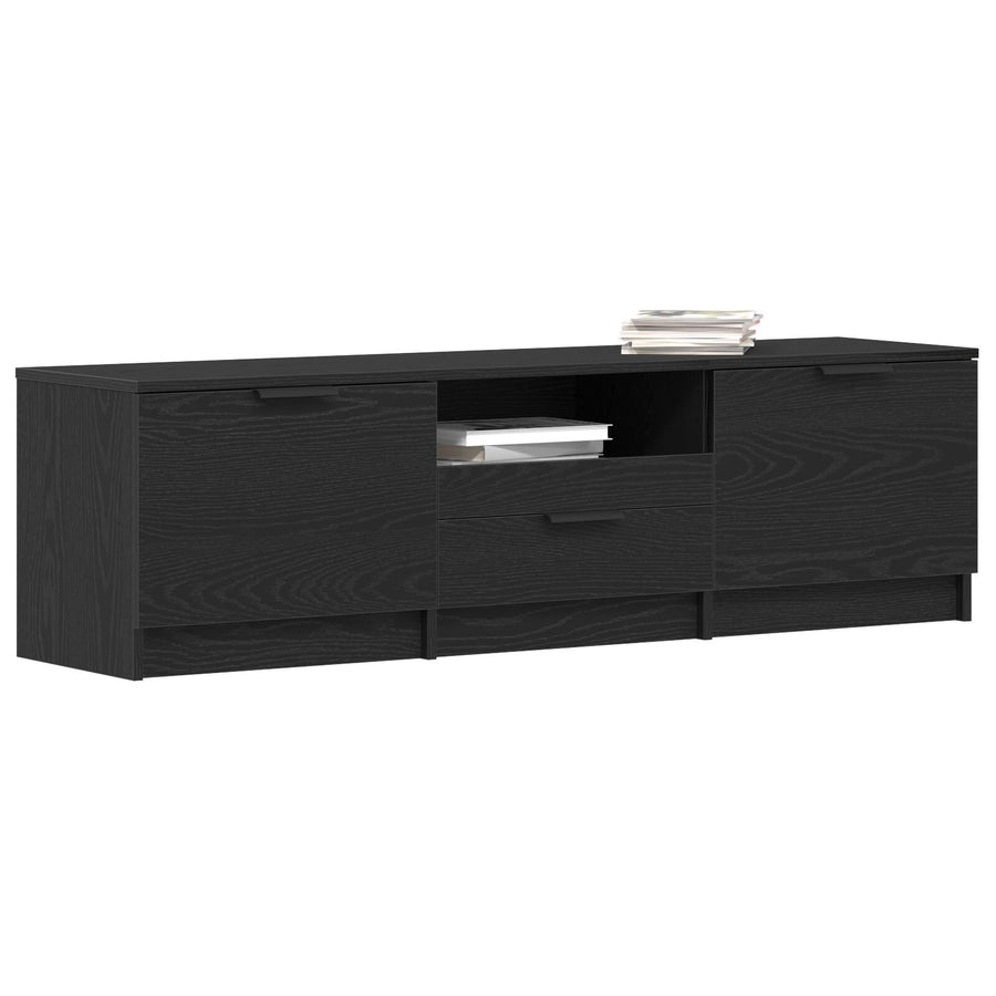 Tv-Kast - Zwart Eiken - 140X35X40 Cm - Gemaakt Van Engineered Wood