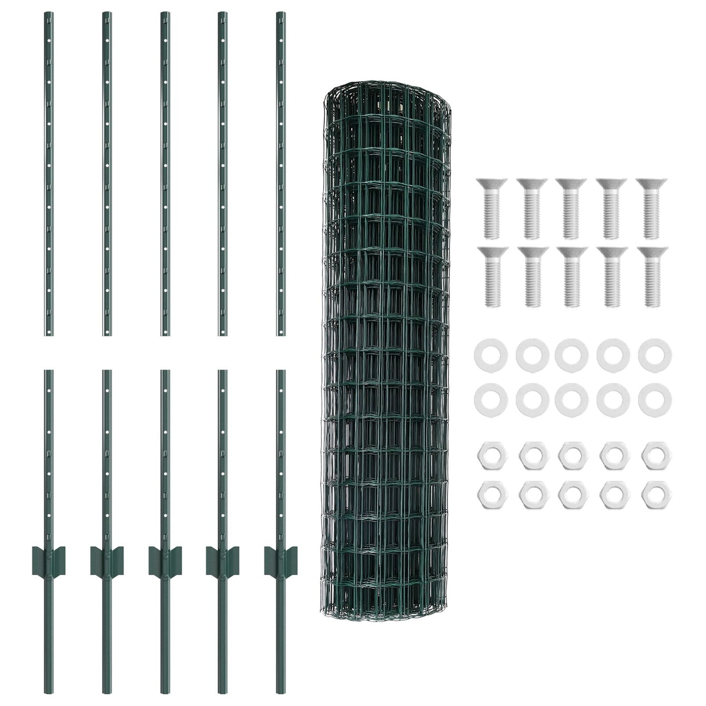 Euro Fence Met 5 U Palen Groen 1X10 M Staal