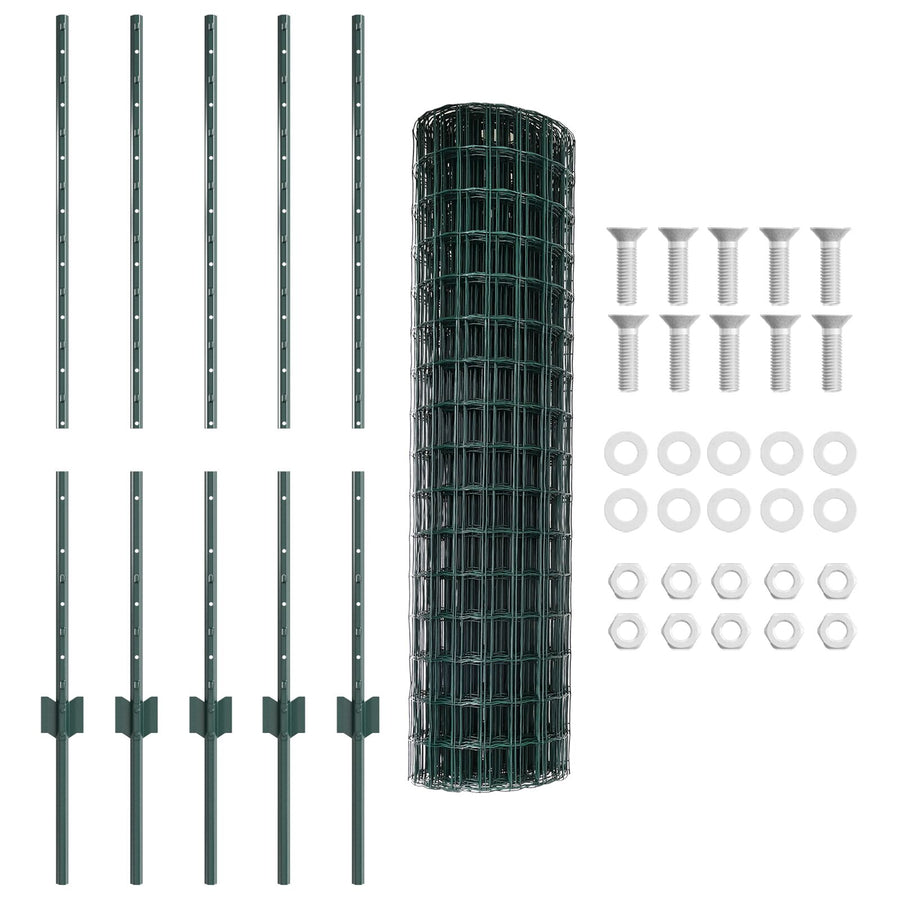 Euro Fence Met 5 U Palen Groen 1X10 M Staal