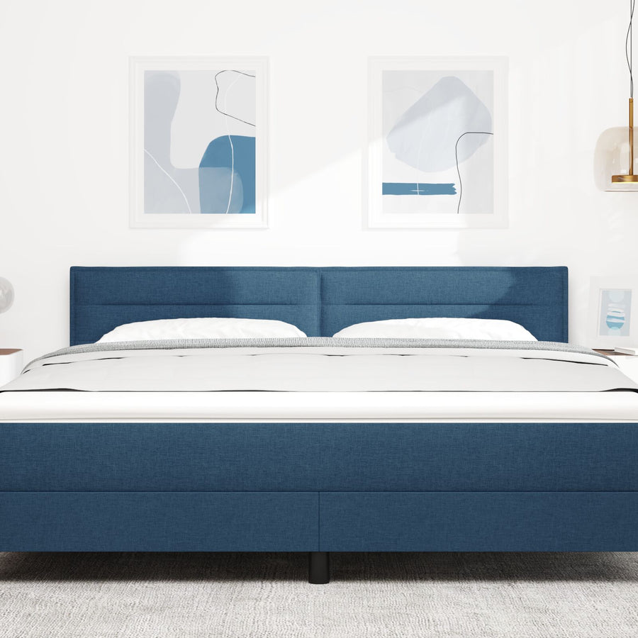 Hoofdbord Lijnen Ontwerp Stof Blauw 180 cm Laag hoofdbord