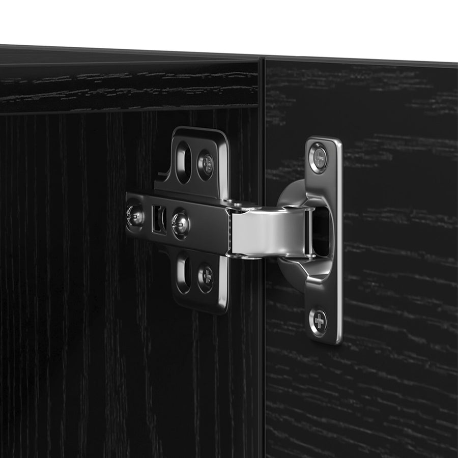 4-Delige Tv-Kastenset Zwart Eiken Engineered Hout