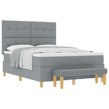 Boxspringbed Met Matras & Bank Stoffering Lichtgrijs 140 x 190 cm Knoopgestikt