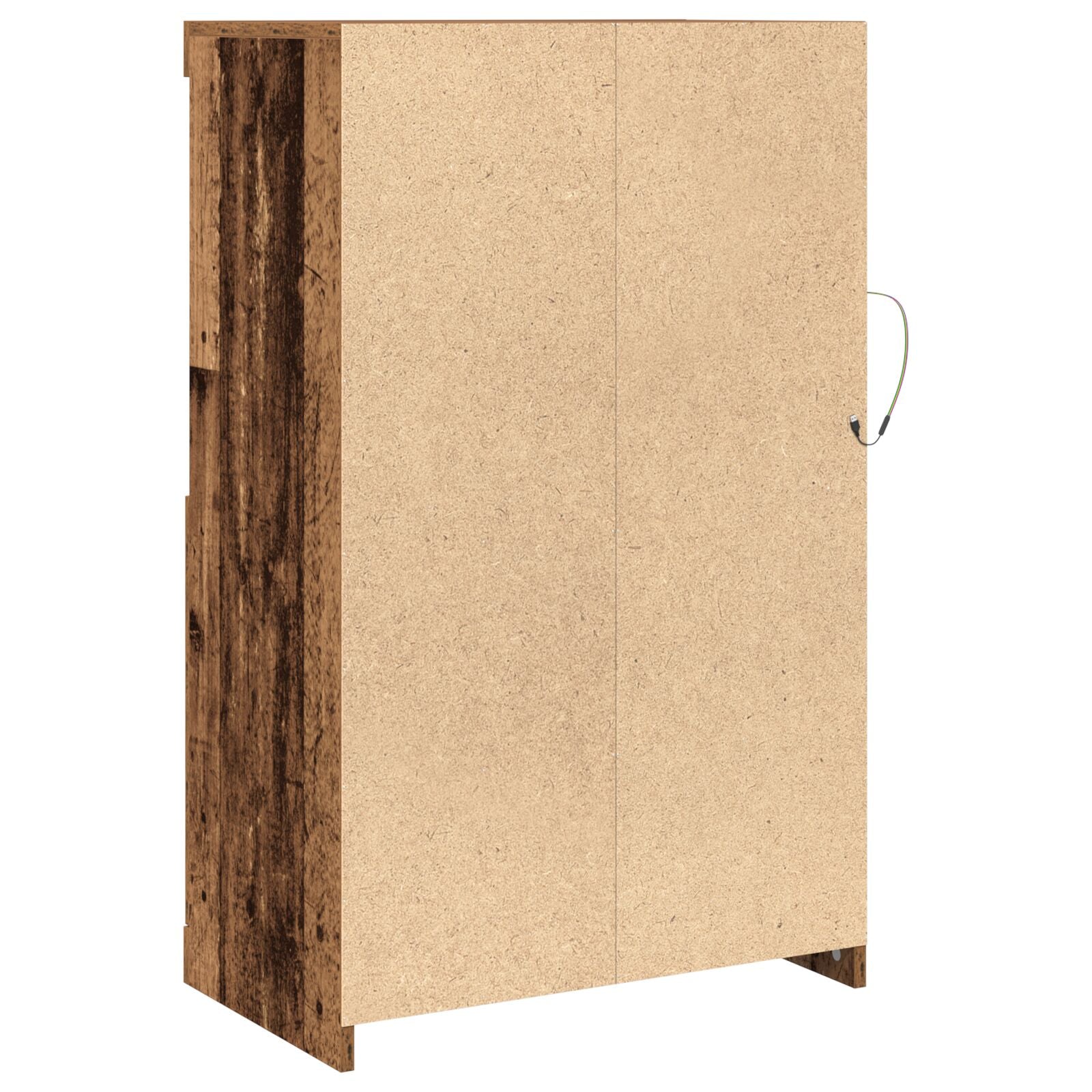 Dressoir Met Led Verlichting 60,5X37X100 Cm Oud hout