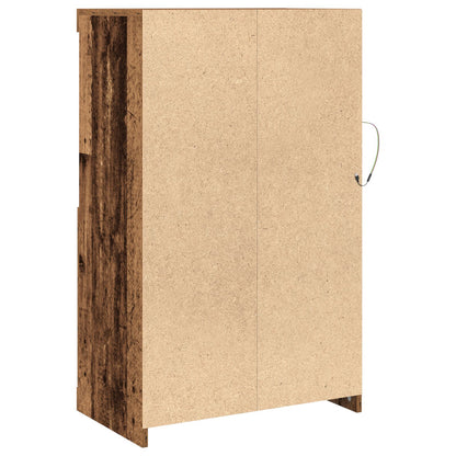Dressoir Met Led Verlichting 60,5X37X100 Cm Oud hout
