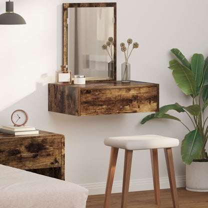 Wandkaptafel 60 x 40 x 70 cm Gerookt eiken zonder LED