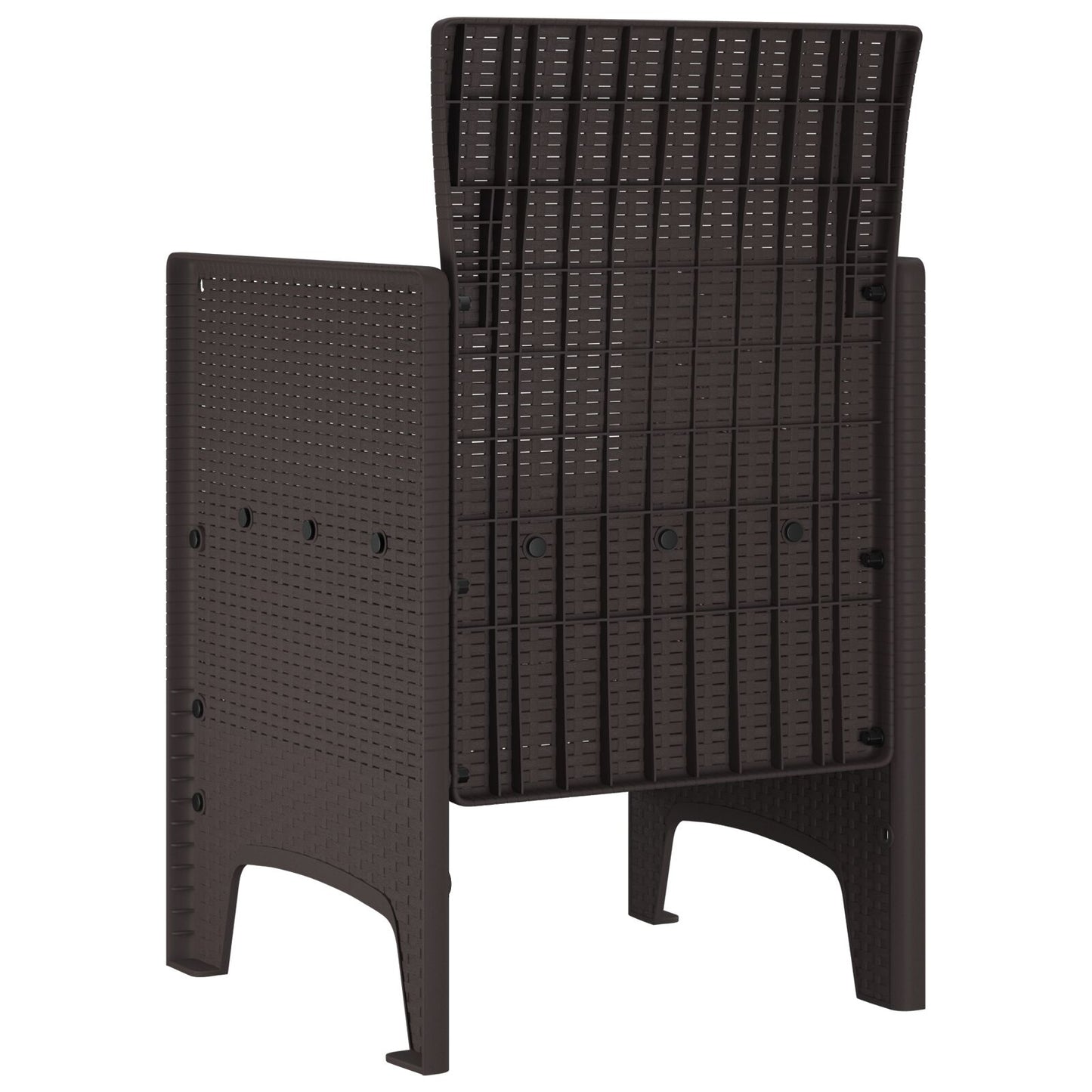 Tuinstoelen 4 Stuks Poly Rattan zonder kussen Bruin