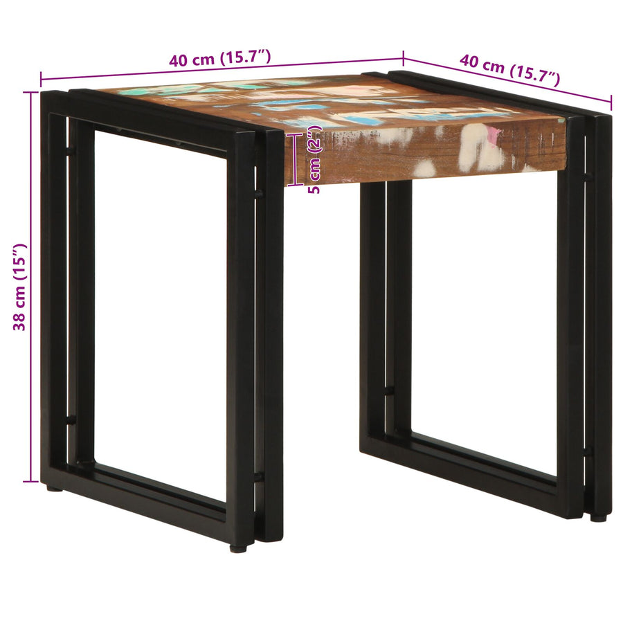 Salontafel Meerkleurig 40X50X38 Cm Massief Hout Gerecycled 90 x 50 x 38 cm Massief acaciahout