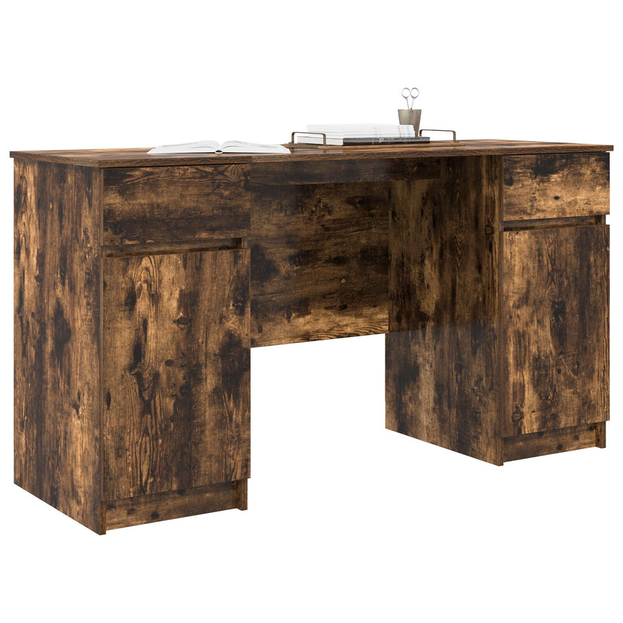 Bureau Rook Eiken 140X49X76 Cm Gefabriceerd Hout