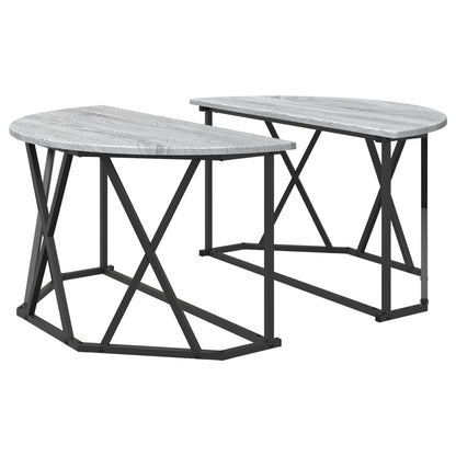 Salontafel 80X80X42 Cm Gelaagd Hout Grijs sonoma