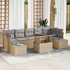 Garden Sofa Set with Cushions 8 pcs Beige and Light Grey