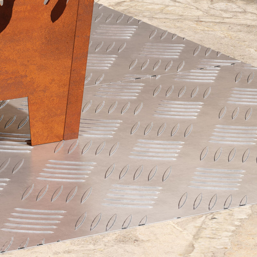 Aluminium Checker Platen 2 Stuks Antislip 90X40 Cm 90 x 40 x 0.3 cm Rechthoekig