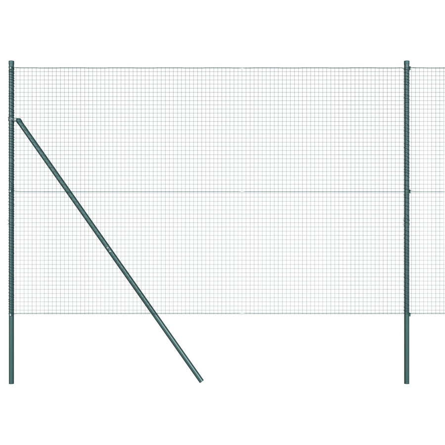 Heipalen Set Set Van 2 Groen Gepoedercoat Staal 25 X 1,5 M Gegalvaniseerd Staal