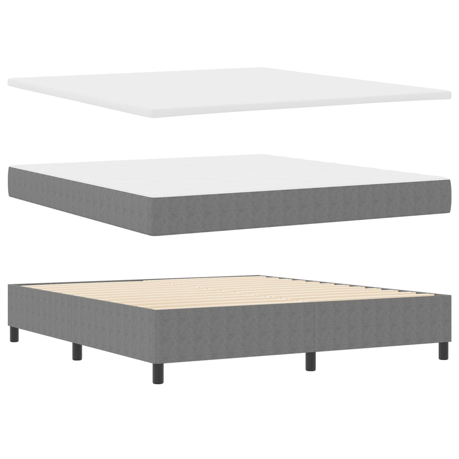 Boxspringbed Met Matras Lichtgrijs Super King Ribstof