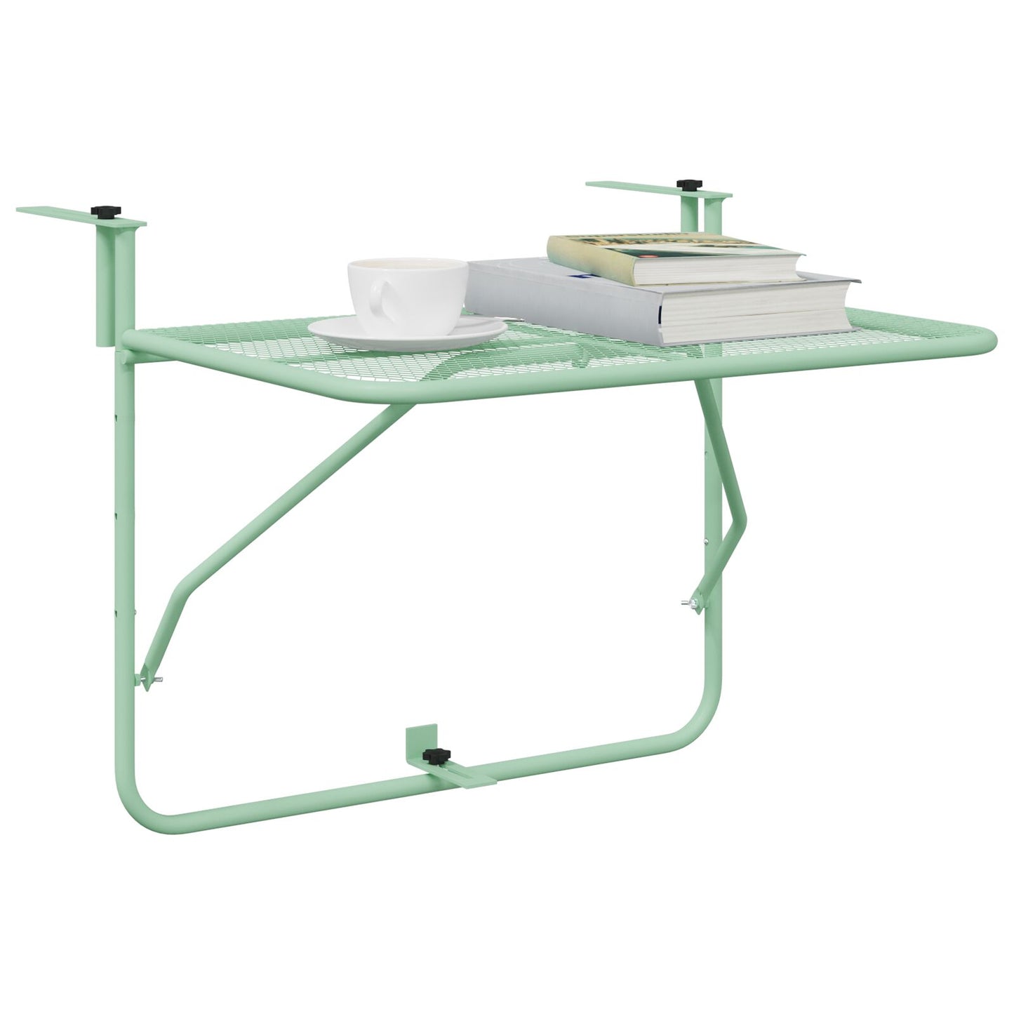 Vouwbare Hangende Balkontafel - , 60X40 Cm, Staal Mintgroen Gaasontwerp