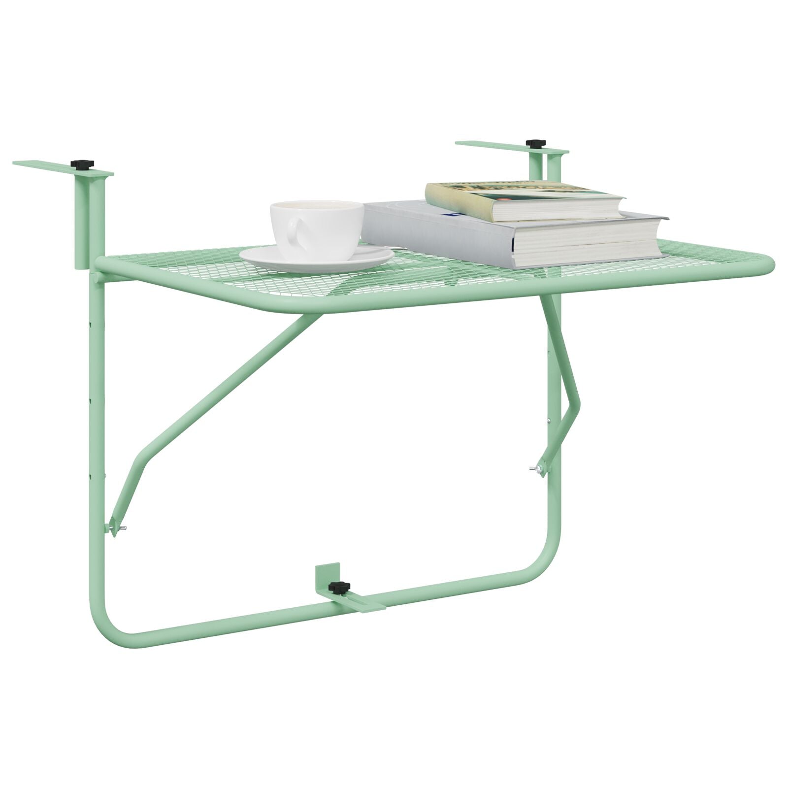 Vouwbare Hangende Balkontafel - , 60X40 Cm, Staal Mintgroen Gaasontwerp