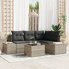 Garden Sofa Set 5 pcs Light Grey poly rattan