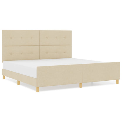 Bedframe Crème 200X200 Cm Stoffen Crème
