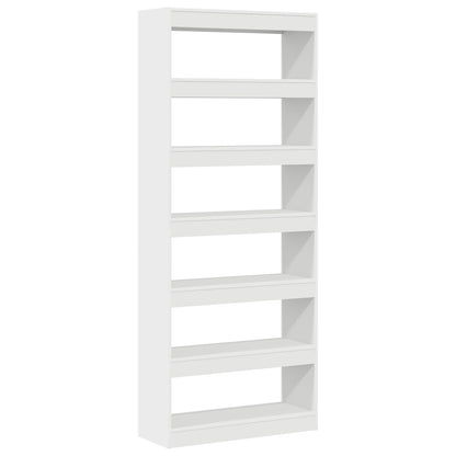 Witte Boekenplank Wit Bewerkt Hout 80 X 30 X 198 Cm Opslag