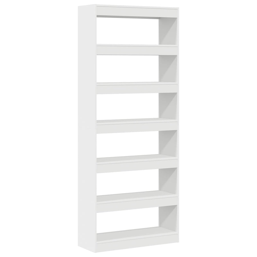 Witte Boekenplank Wit Bewerkt Hout 80 X 30 X 198 Cm Opslag