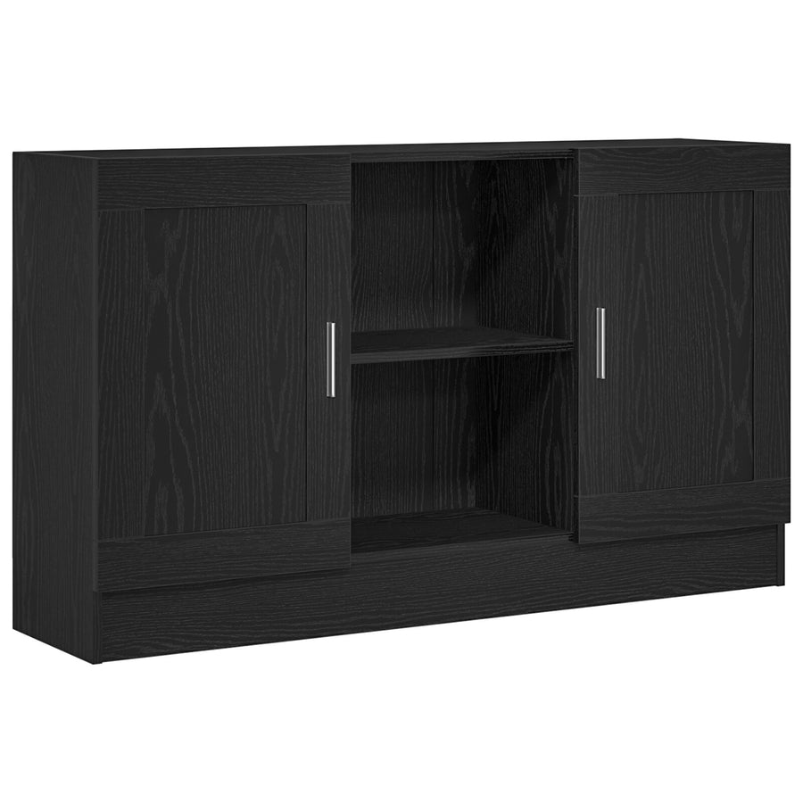 Zwart Eiken Sideboard 120X30,5X70 Cm Van Geengineerd Hout